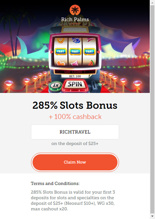 rich palms casino bonus