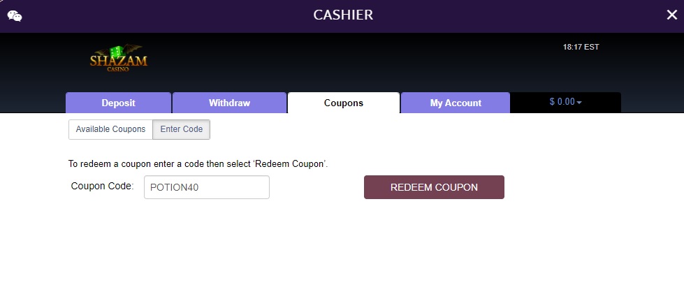 Shazam Casino No Deposit Bonus Codes $40 Free Chip Oct 2023